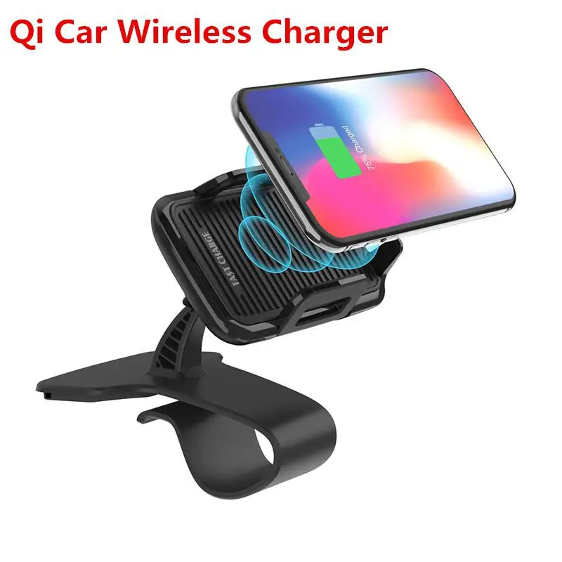 

Qi Car Wireless Charger Intelligent Infrared Sensor Fast Wirless Charging Car Phone Holder for iPhone Xs Max X Samsung S9 S8 r19