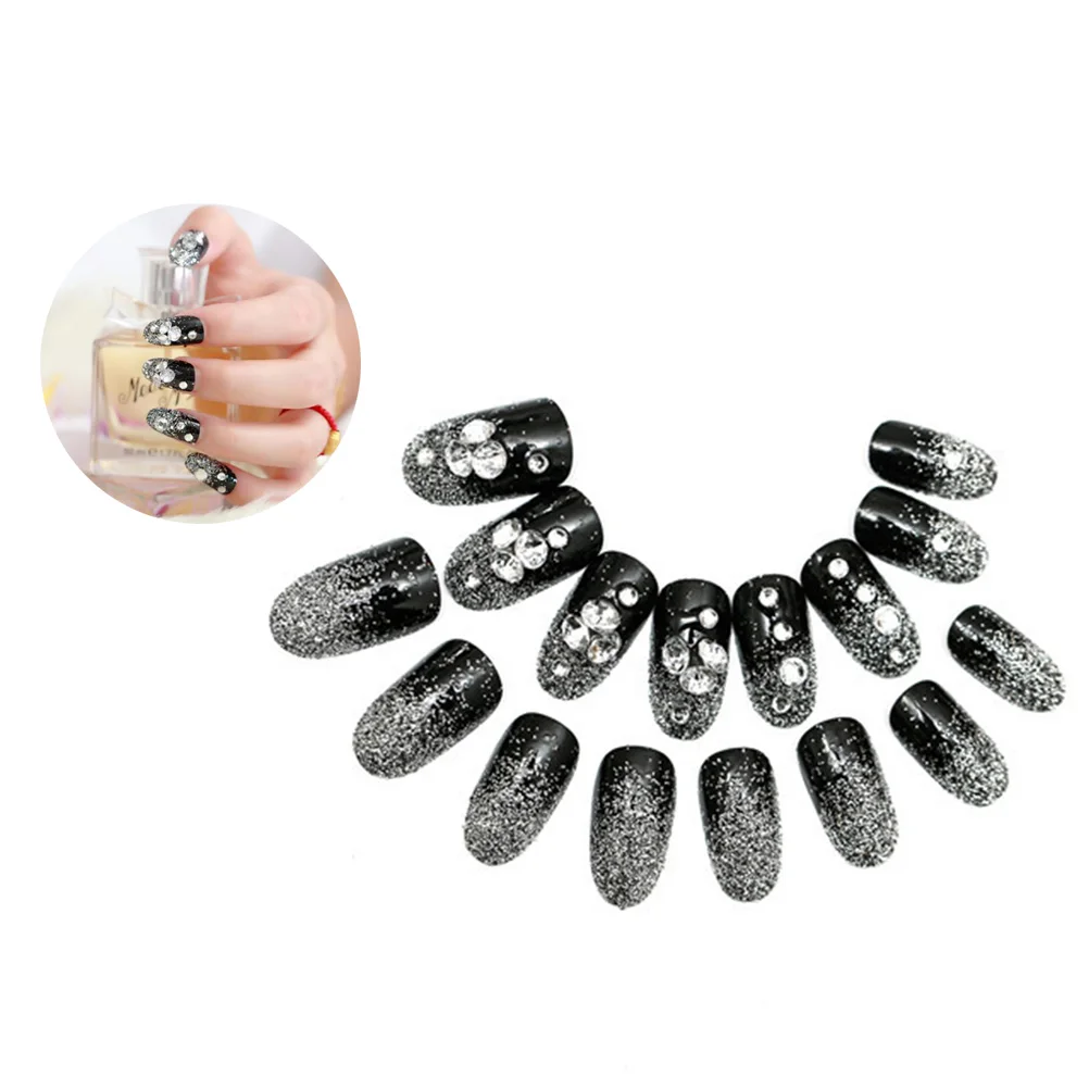

24pcs False Nail Tips Full Cover Decorative Creative DIY Round False Nails Fake Nails for Women Ladies Girls
