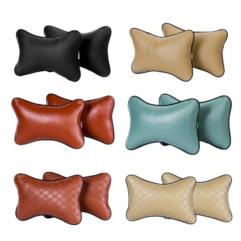 

Car Neck Pillows Universal Auto Car Seat Neck Pillow PU Leather Headrest Head Support Protection Headrest Car Pillow