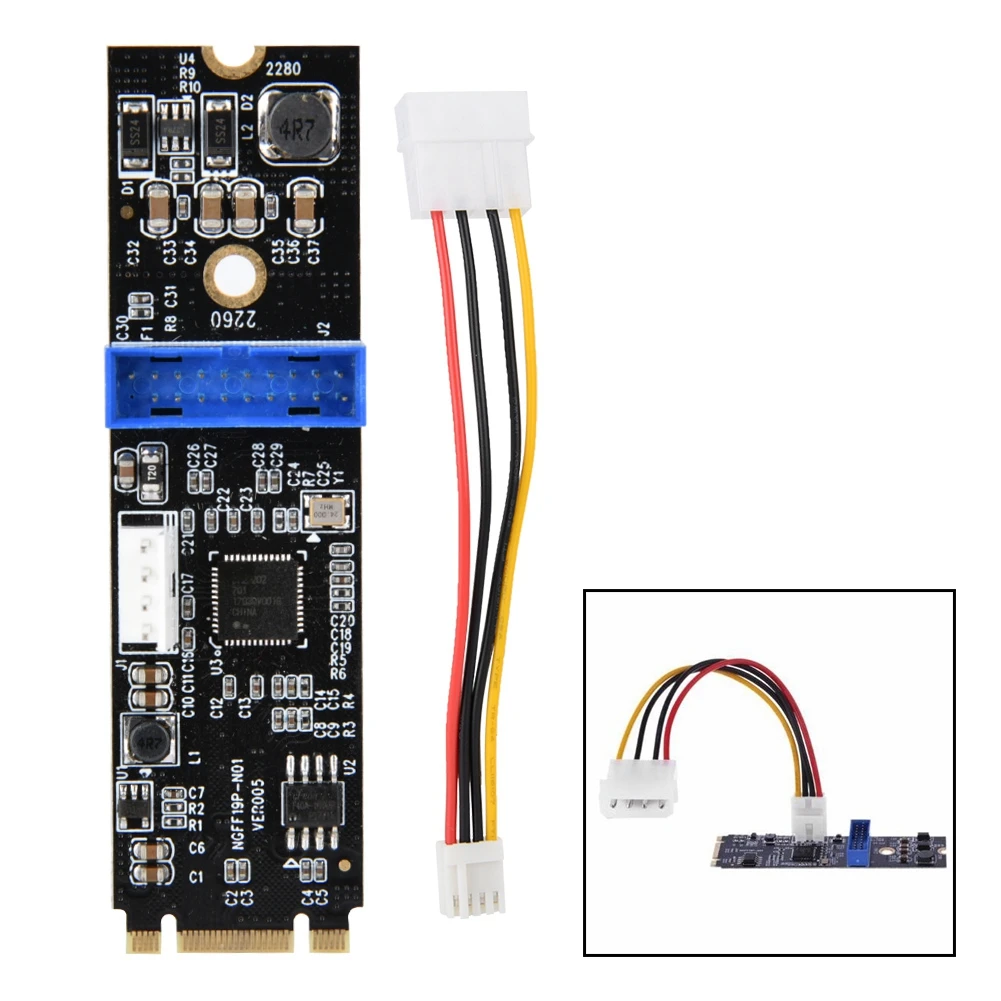

High Quality M.2 NGFF NVME to USB3.0 19Pin Adapter Card Dual Interface Extender Header Converter Card for Windows XP/2003/Vista