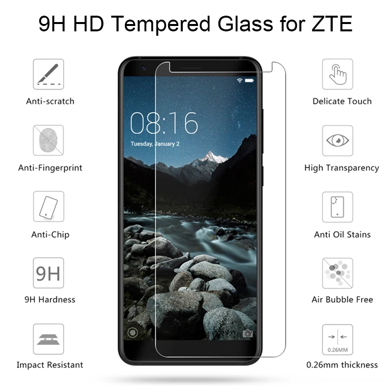 

Front Screen Glass for ZTE Blade V9 Vita Axon 9Pro L4 V8 Pro mini V987 Tempered Glass for Zte Nubia X N3 Z18 Mini Toughed Glass