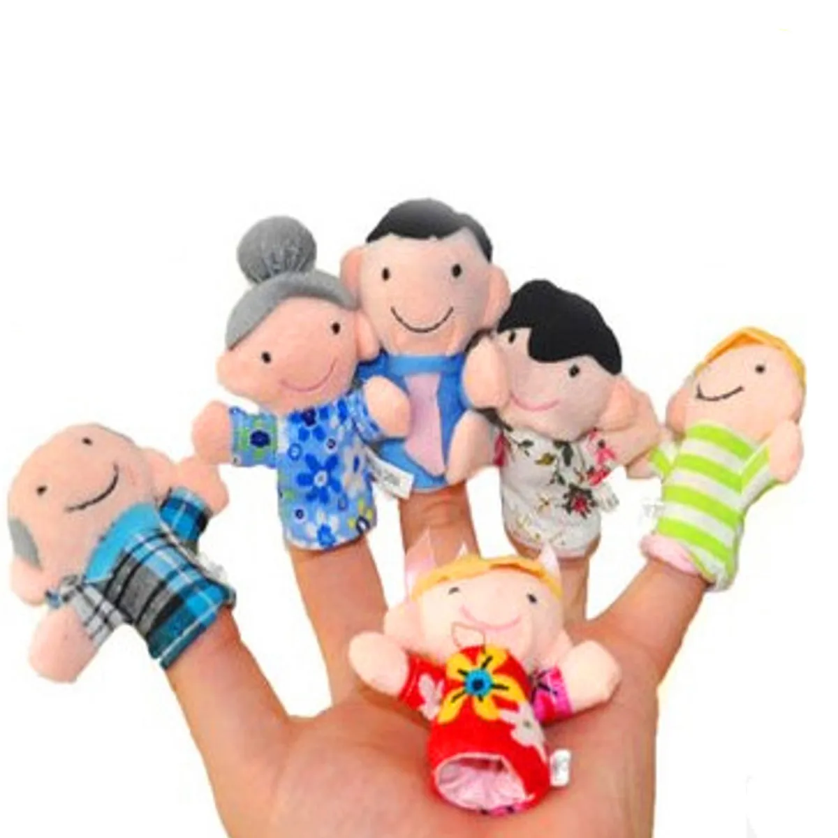 

6 pcs/lot Finger Family Puppets Set Mini Plush Baby Toy Boys Girls Finger Puppets Educational Story Hand Puppet Cloth Doll Toys