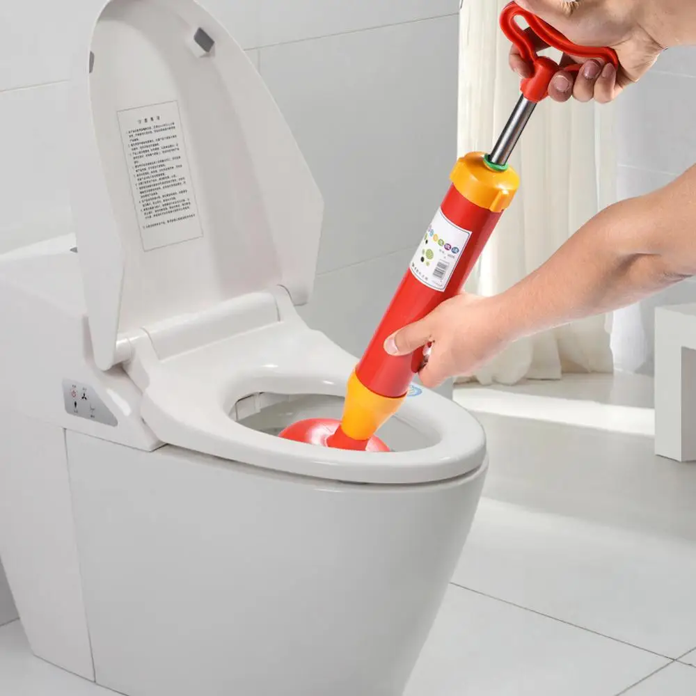

High Pressure Air Power Drain Buster Plunger Toilet Dredger Cleaner Powerful Manual Sink Pipe Clog Remover Opener Pump w/ Sucker