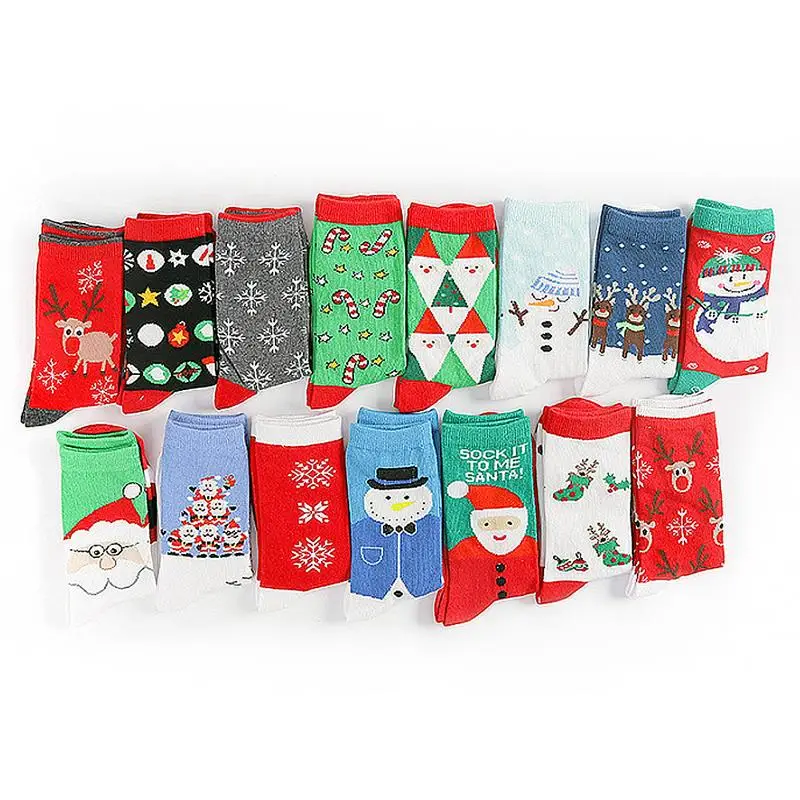 

2018 New Design Christmas Santa Claus Socks Women Cotton Short Elk Winter Socks Cartoon Deer Snow Man Cute Socks New Year Gift