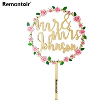 Персонализированное красочное свадебное украшение, пользовательские парные названия торт Топпер, Mr и Mrs свадебный торт Топпер на заказ Декор поставки
