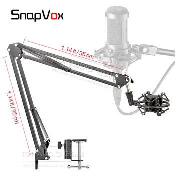 

Tabletop Suspension Scissor Arm Boom Mic Clip Holder Microphone Stand Shock Mount For AUDIO TECHNICA AT 2020 2035 2050 ATR 2500