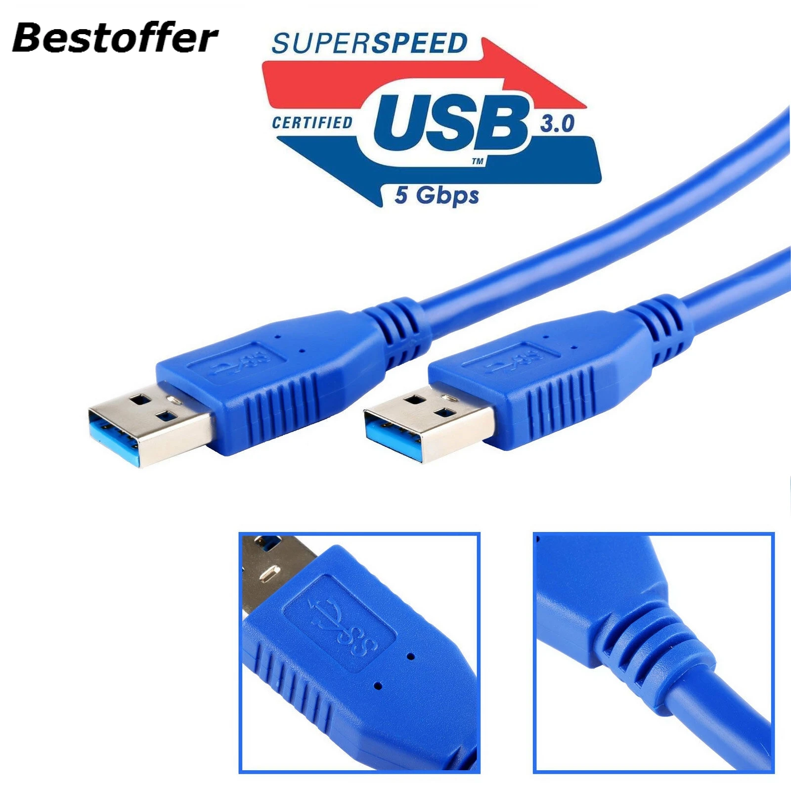 

Superspeed USB 3.0 Type A Male to A Male Extension Cable for Radiator Webcam Car MP3 Camera Computer USB Dater Cable Fast Speed