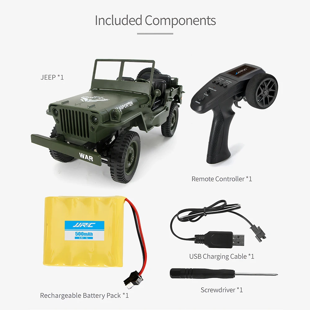 JJR/C Q65 Радиоуправляемый автомобиль игрушки для детей 1:10 2 4G 4WD внедорожник военный