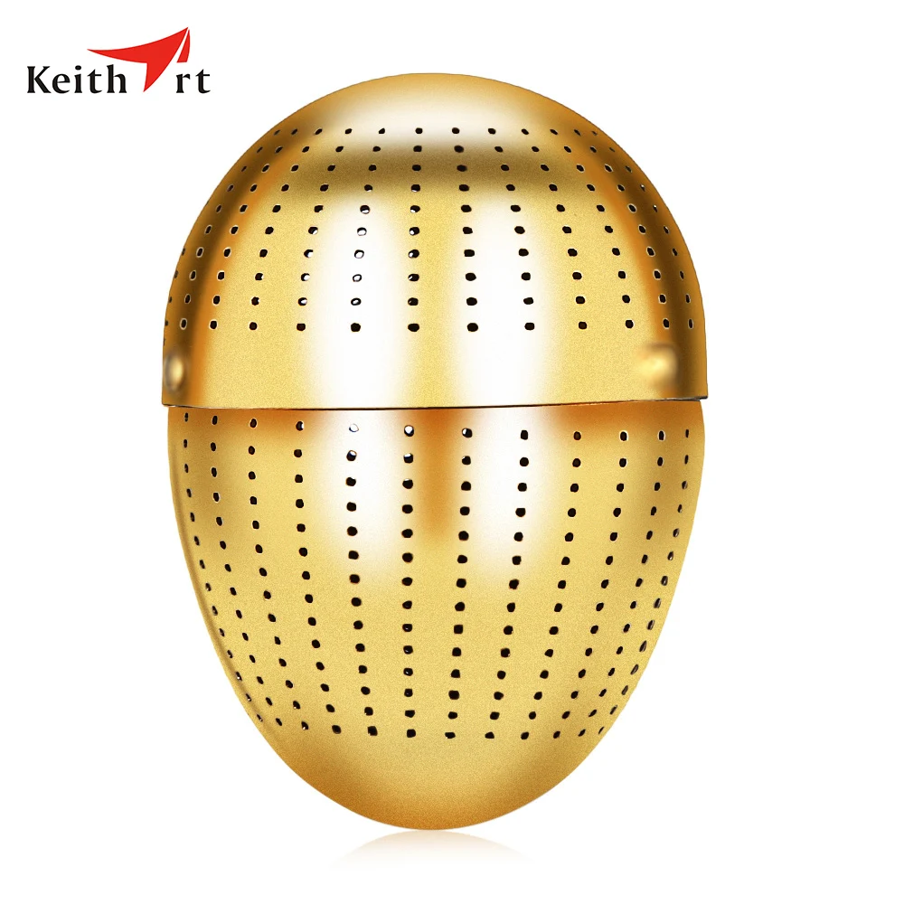 

Keith rt Ti5721 Reusable Pure Titanium Creative Egg-Shaped Tea Infuser Loose Tea Leaf Spice Filter Drinkware Kitchen Accessories
