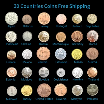 

Set 30 Coins from 30 Different Countries,Free Shipping, Exit Circulation,Collectible, 100% Original, Asia Africa America Europe