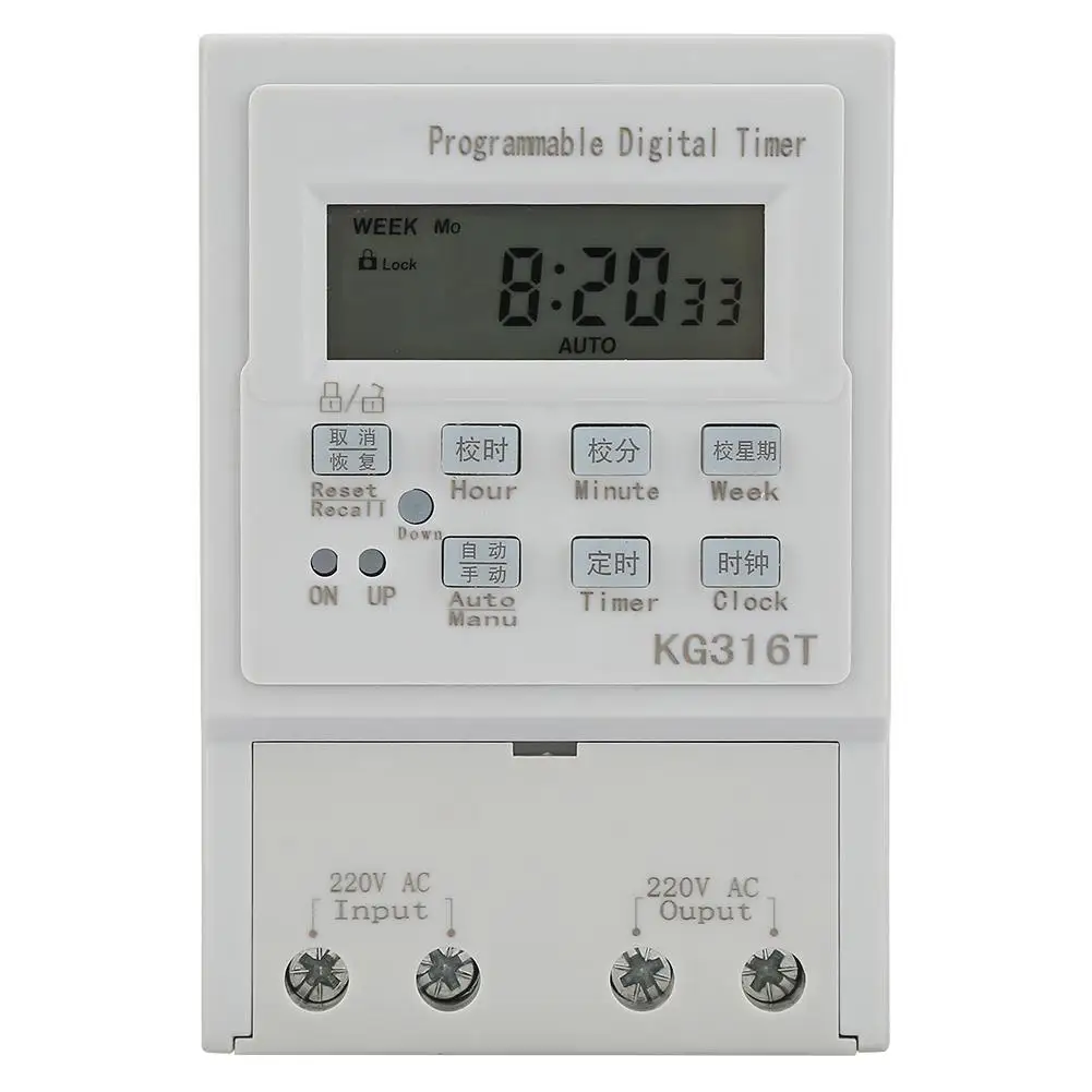 

Mini AC 220V 1W 25A Digital Timer Switch Programmable Control Timing Switch KG316T Micro Mini Computer Controller Time Switch