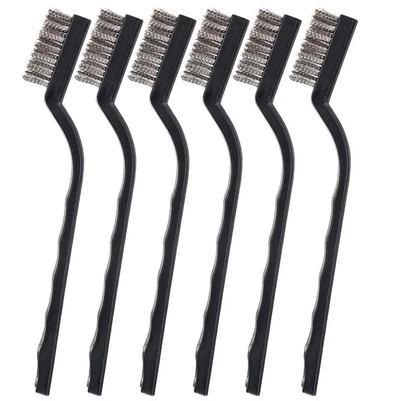 

12PCS Mini Rust Removal Industrial Wire Cleaning Brush Scratch Stainless Masonry Bristle Cleaning Tools With A Hang-up Hole