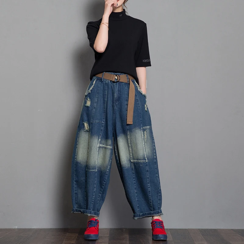 baggy denim joggers