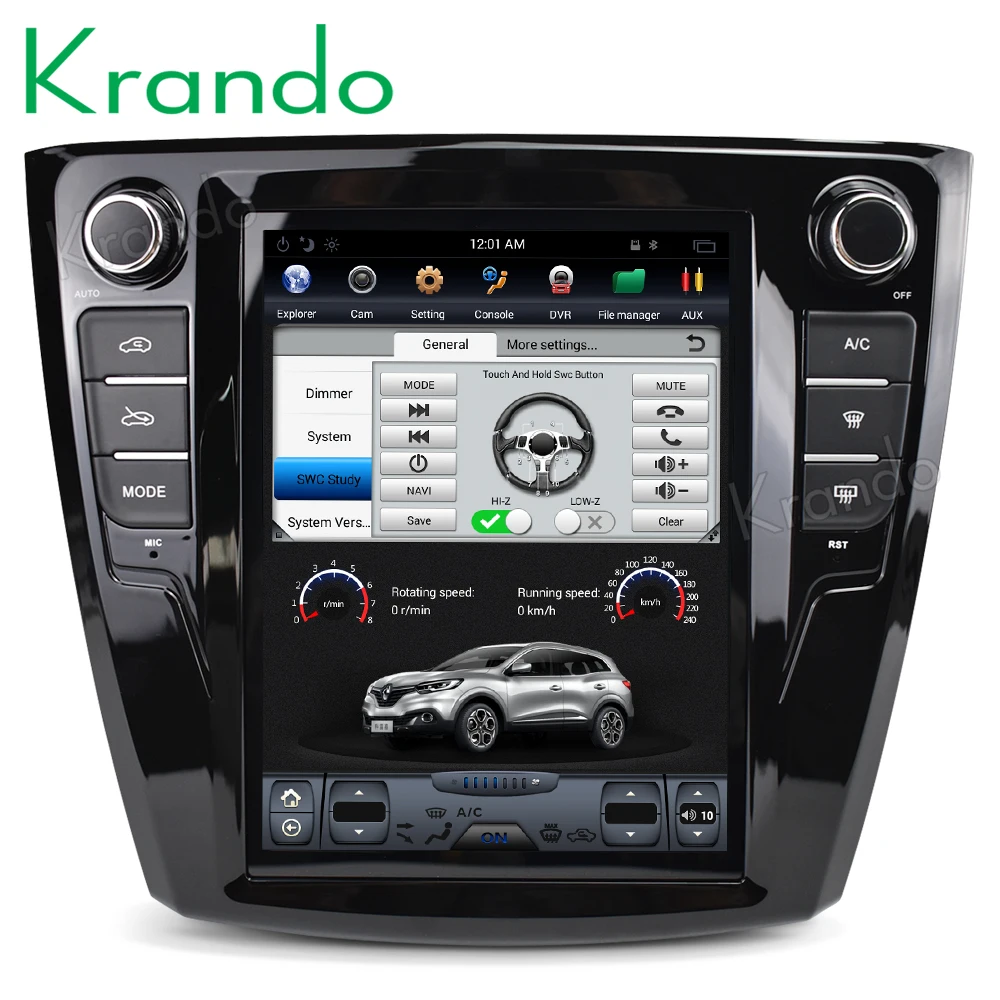 Discount Krando Android 8.1 10.4" Vertical screen car multimedia system GPS for Renault Kadjar navigation entertainment stereo audio BT 3