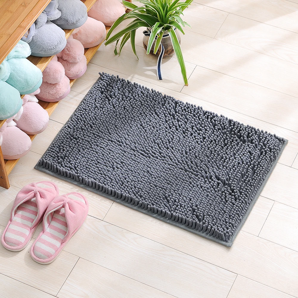 

2Pcs Microfiber Rugs Chenille Floor Mat Carpet Soft Indoor Washable Bathroom Floor Mat Bedroom Carpet Anti-slip Machine-Washable