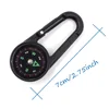 1 Pcs Multifunctional Keychain Compass Thermometer Camping Hiking Tourist Outdoor Survival Mini Carabiner Key Ring Tools ► Photo 3/6