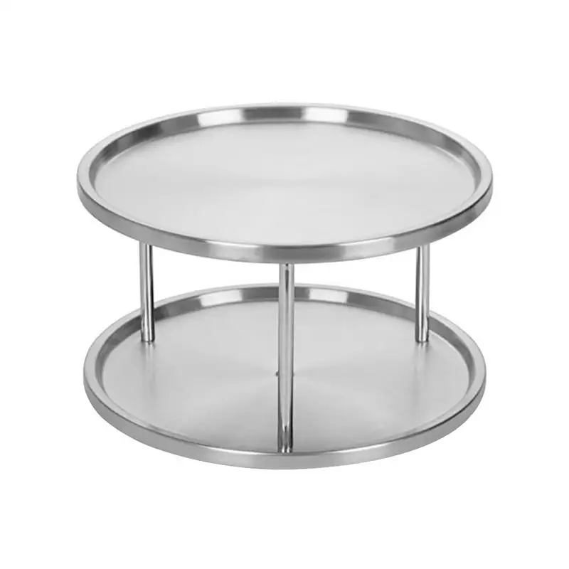 Spice Rack Stainless Steel Organizer Tray 360 Degree Turntable Rotating ...