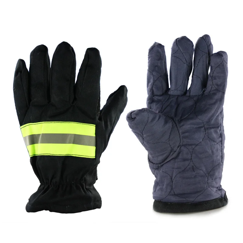 Противопожарные перчатки износостойкие Нескользящие защитные перчатки черный светоотражающий ремешок огнестойкие перчатки для пожарных
