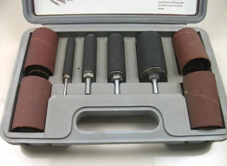 

Sanding long 64mm Drum SET including 20pcs abrasive sleeves drum rubber Mandrels for Drill press