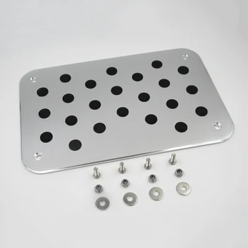 

Aluminum Alloy Car Floor Mat Carpet Thick Aluminiun Heel Plate Pedal 30x20cm