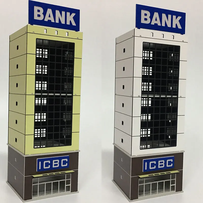 

Model Diy 1 /150 Scale Model N Train General Plastic Construction Bank Mounting Cabin Scene Sand Table Model Building Kits