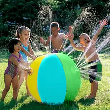 

Inflatable PVC Water Spray Beach Ball for Outdoor Lawn Summer Game Children's Toy Ball Water Jet Ball 75cm Pool Water Game