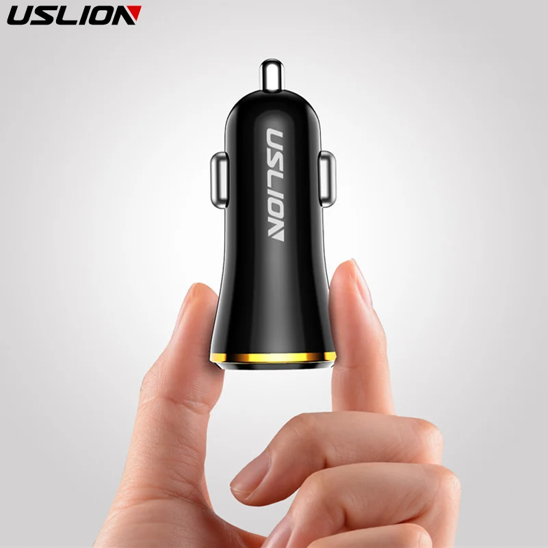 

USLION Car Charger For Mobile Phone Tablet GPS 2.1A Fast Charging Mini USB Car-Charger Dual USB Adapter in Car For iphone