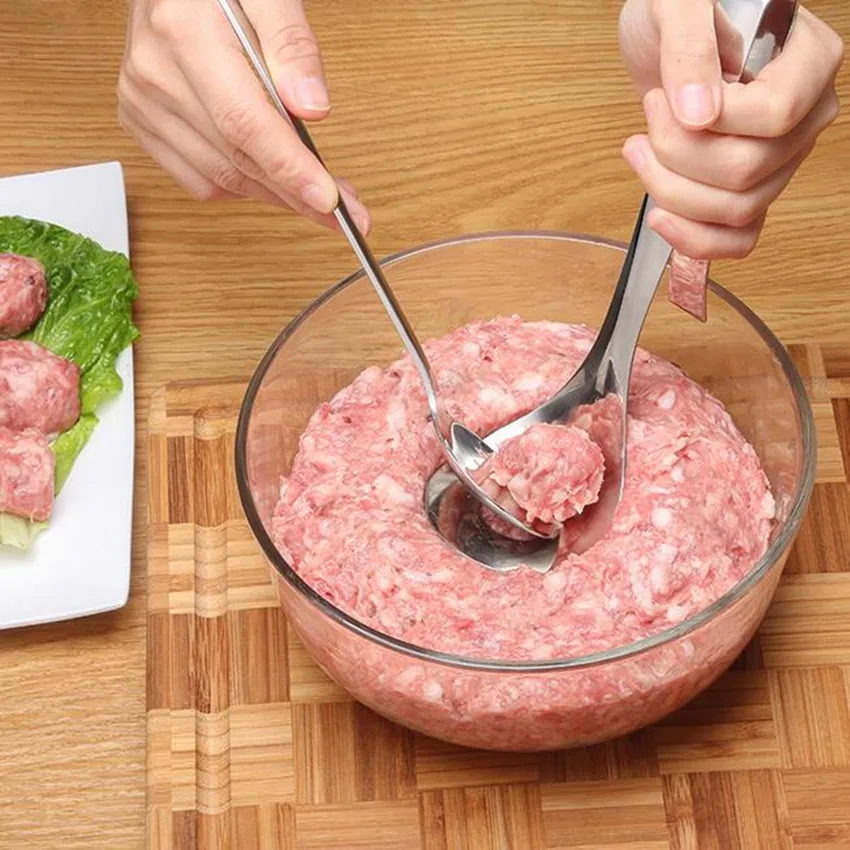 

Creative Kitchen Meatball Maker Meatball Mold Tools DIY Fish Meat Ball Maker Stainless Steel Meat & Poultry Tools