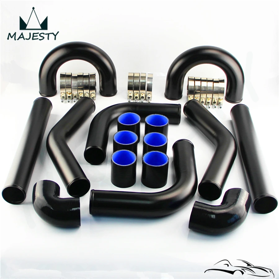 2.25" 57mm 8Pcs Universal Intercooler Turbo Boost Piping Pipe L=450mm