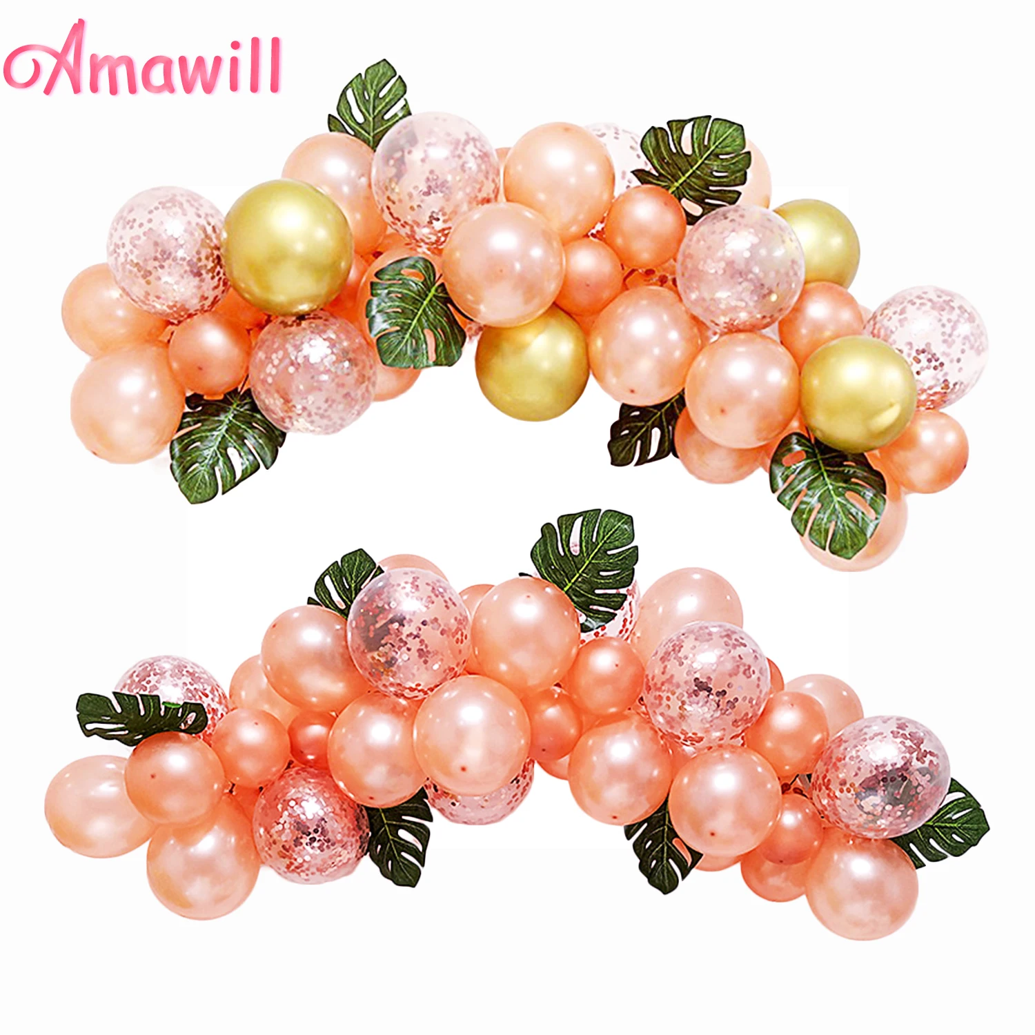 

Amawill DIY Rose Gold Balloons Arch Decorations Kit Wedding Anniversary Rose Gold Birthday For Babyshower Girl Hen Party 8D