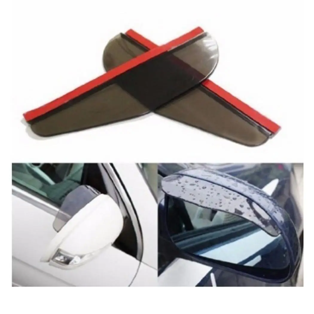 

2 Pcs Black Car Rearview Mirror Rain Water Flexible Rainproof Eyebrow Cover Side Cars, Trucks Shield