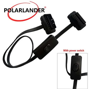 

new arrival Flat Thin OBD2 Car Scanner Cable elm327 Cable Male to Female Connector Black 16 Pin Car Diagnostic Tool