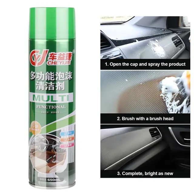650ML Foam Cleaner with Brush Car Detergent Home Dual Use Cleaning