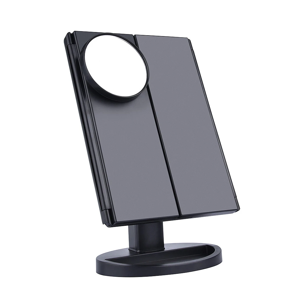 

LED Press Screen 22 Light Makeup Mirror Table Desktop Makeup 1X/2X/3X/10X Magnifying Mirrors Vanity 3 Folding Adjustable Mirro