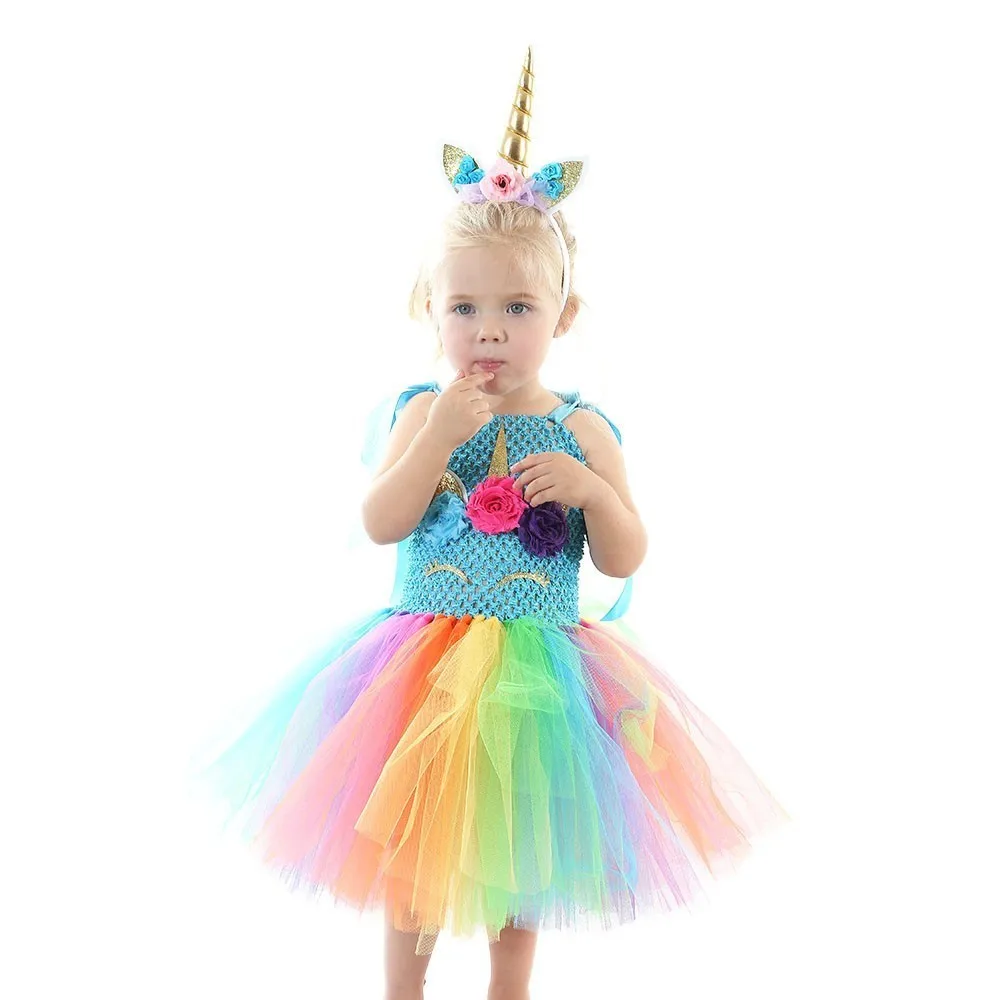 Girl unicorn Dress Kids clothes Tulle Tutu Dress For Girl Party Dresses