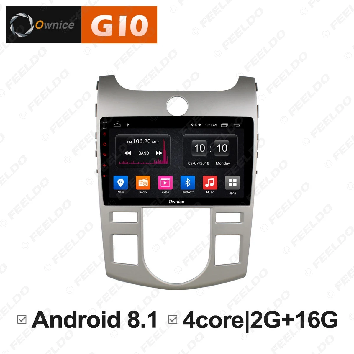 Excellent FEELDO 9" 2.5D Nano IPS Screen Android 6.0 Octa Core/DDR3 2G/32G/4G LTE Car Media Player With GPS For Forte 2007-2014 High level 1