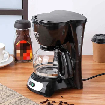 

650W 220V Electric Coffee Maker Automatic Insulation Pot Small Drip Commercial American Coffee Machine Kitchen 4-6 People 4-Cups