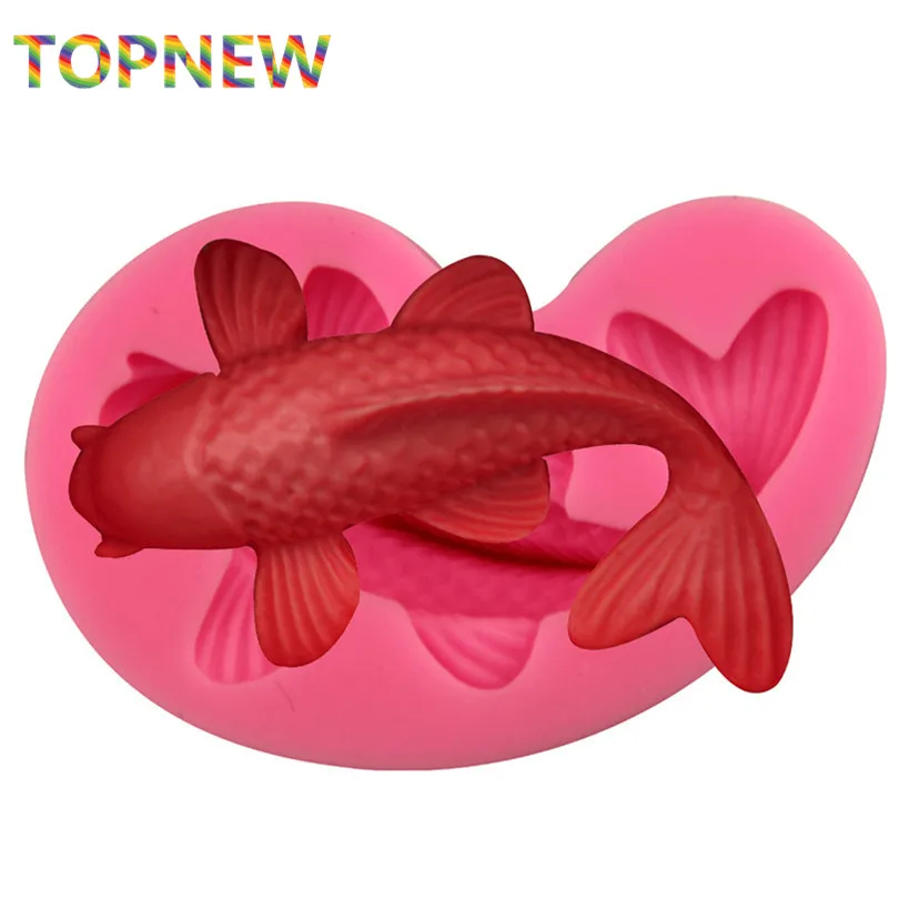 Silicone 3D Fish Carp Mold Fondant Cake Molds Soap Chocolate Mould