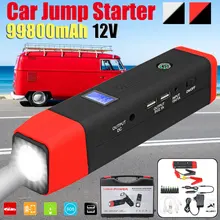 Многофункциональный 99800 mAh 12 V 2USB 500A автомобильный пусковой стартер Аварийный пуск Мощность автомобиля мобильная зарядка банк питания пусковое устройство