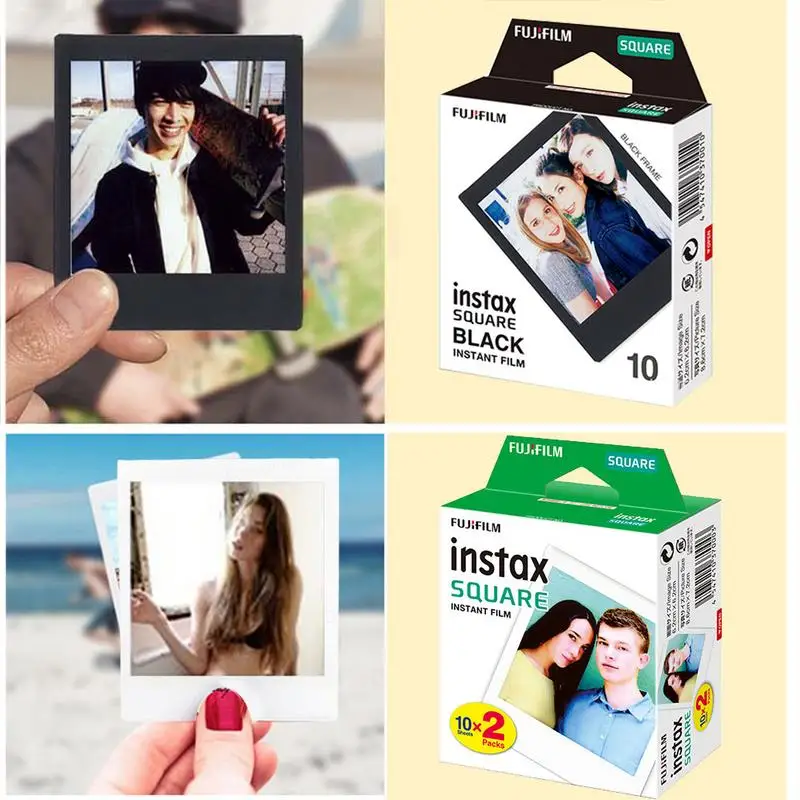 Instax квадратный белый край черные пленки фотобумага пленка белый черный край для Fujifilm SQ6 SQ20 мгновенная камера поделиться SP-3 принтер