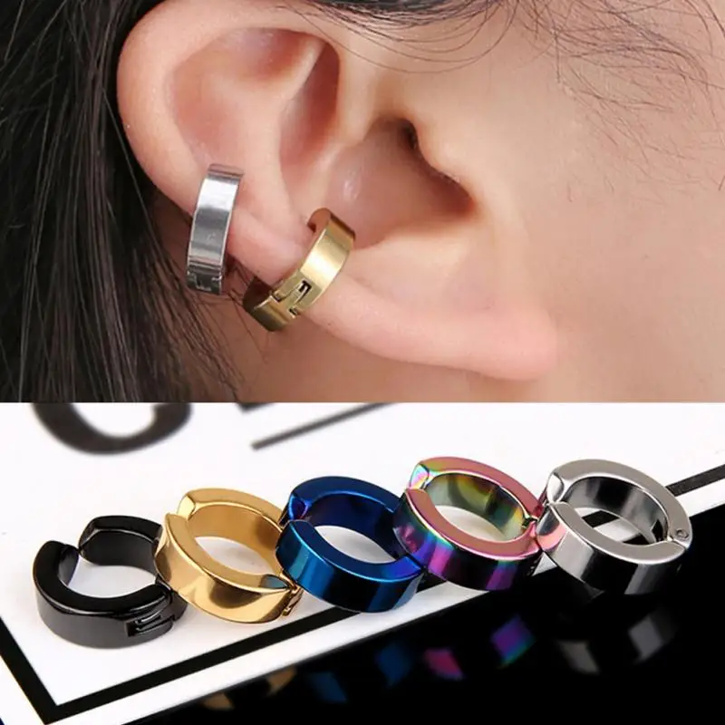 

Fashion Titanium Steel Man Ear Clip On Ear Earrings For Women Studs