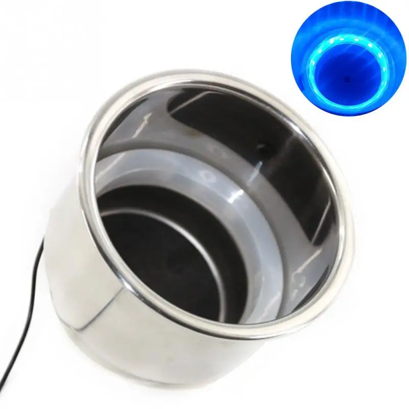 

2 pcs New LED Light Drink Holder Blue 8 LED Recessed Stainless Steel Cup Drink Holder Cup Shape For Car Marine Boat