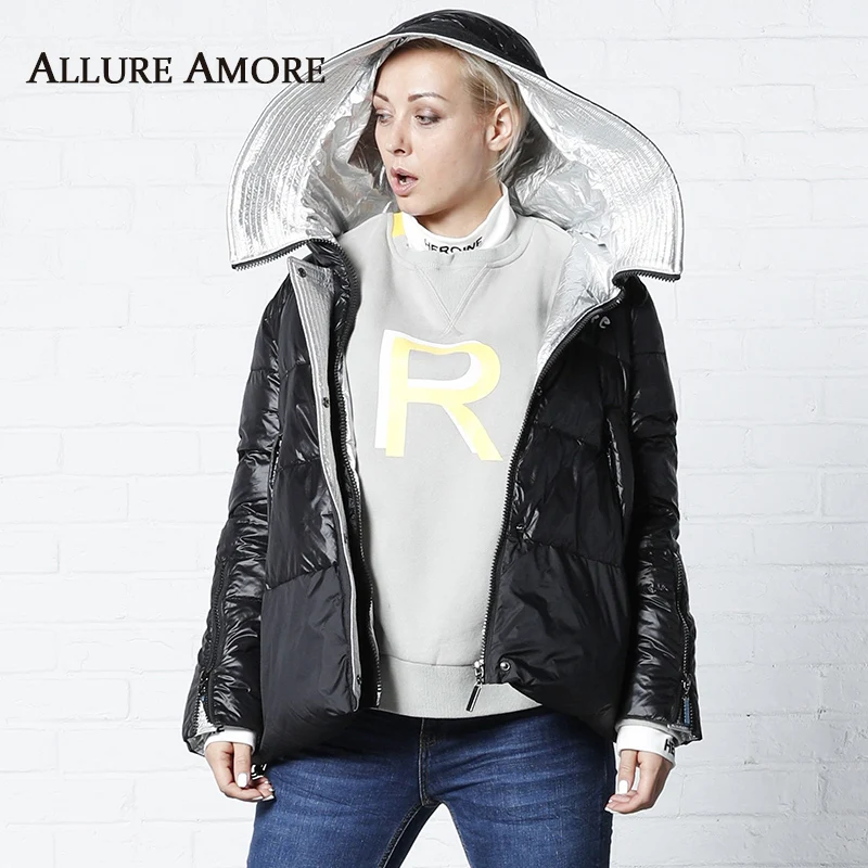 Women's Parka Female Winter Cotton Padded Jacket hooded Women Winter Jackets Woman Contrast Coat 2019 Winter Coats AllureAmore