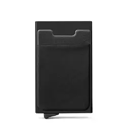 Для мужчин алюминиевый кошелёк с задним карманом Id держатель для карт Rfid Блокировка мини-тонкий металлический кошелек автоматического до
