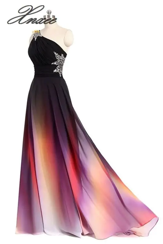 

Xnxee Stylish slim color gradient dress