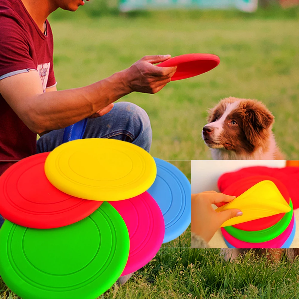 

Outdoor interactive Toy dog soft Pet toys New Dog Flying Discs training table mat About 17.5CM and 7 colors random optional