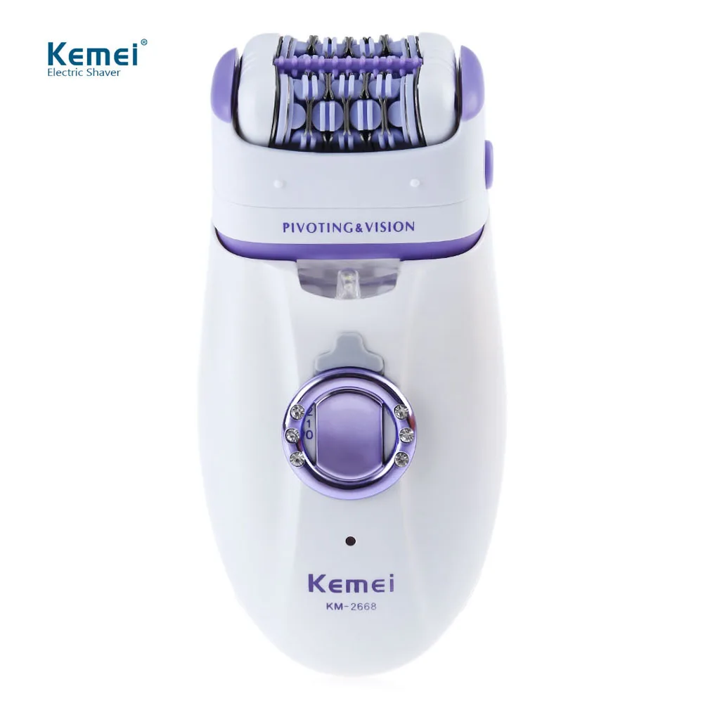 

Kemei KM - 2668 Rechargeable Electric Skin-friendly Hair Remover Shaver Defeatherer Body Face Leg Depilatory Epilator for Lady