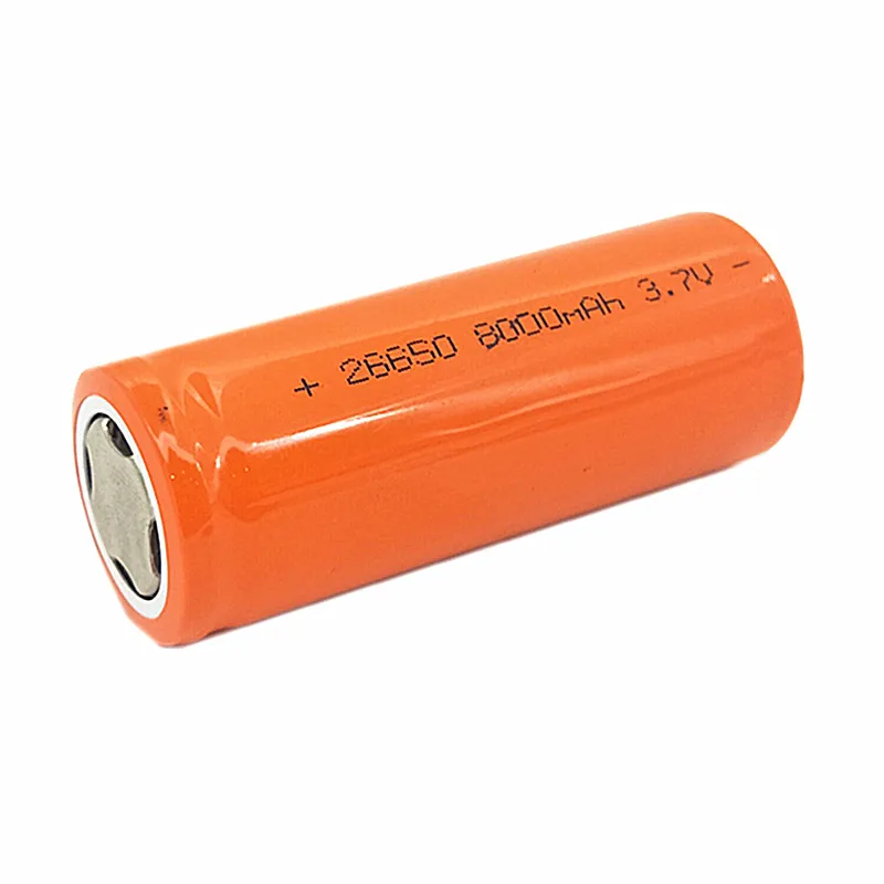 

OOLAPR Orange 1PCS 26650 lithium battery 3.7V 8000mAh 26650 rechargeable battery 26650 BATTERY suitable for flashlight