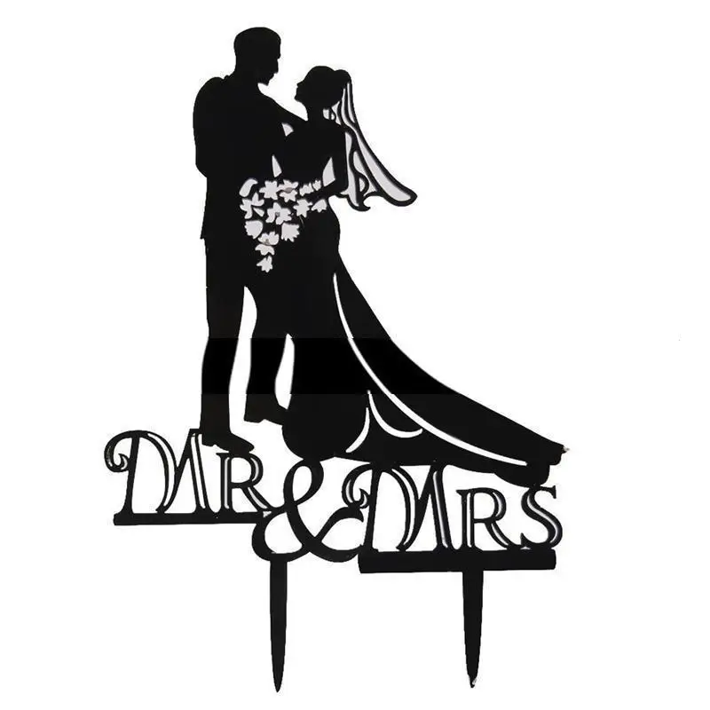 

Wedding Cake Topper Bride Groom Mr Mrs Acrylic Black Cake Toppers Wedding Decoration Mariage Party Supplies Adult Favors A20