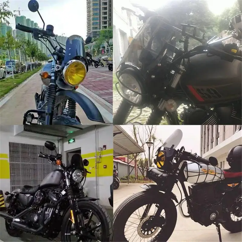 

Airflow Adjustable Windscreen Wind Deflector Universal Motorcycle Windshield for HONDA YAMAHA KAWASAKI SUZUKI 5-7 inch Headlight
